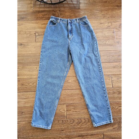 L.L Bean Blue Original Fit/Relaxed Denim Jeans Size 16 90's Mom Elastic Waist - Picture 1 of 6